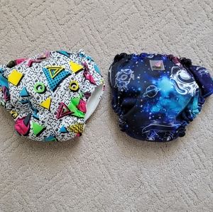 Lil Joey's NB cloth diapers- Space Doodle & Radical